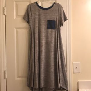 Lularoe Carly - gray with blue pocket
